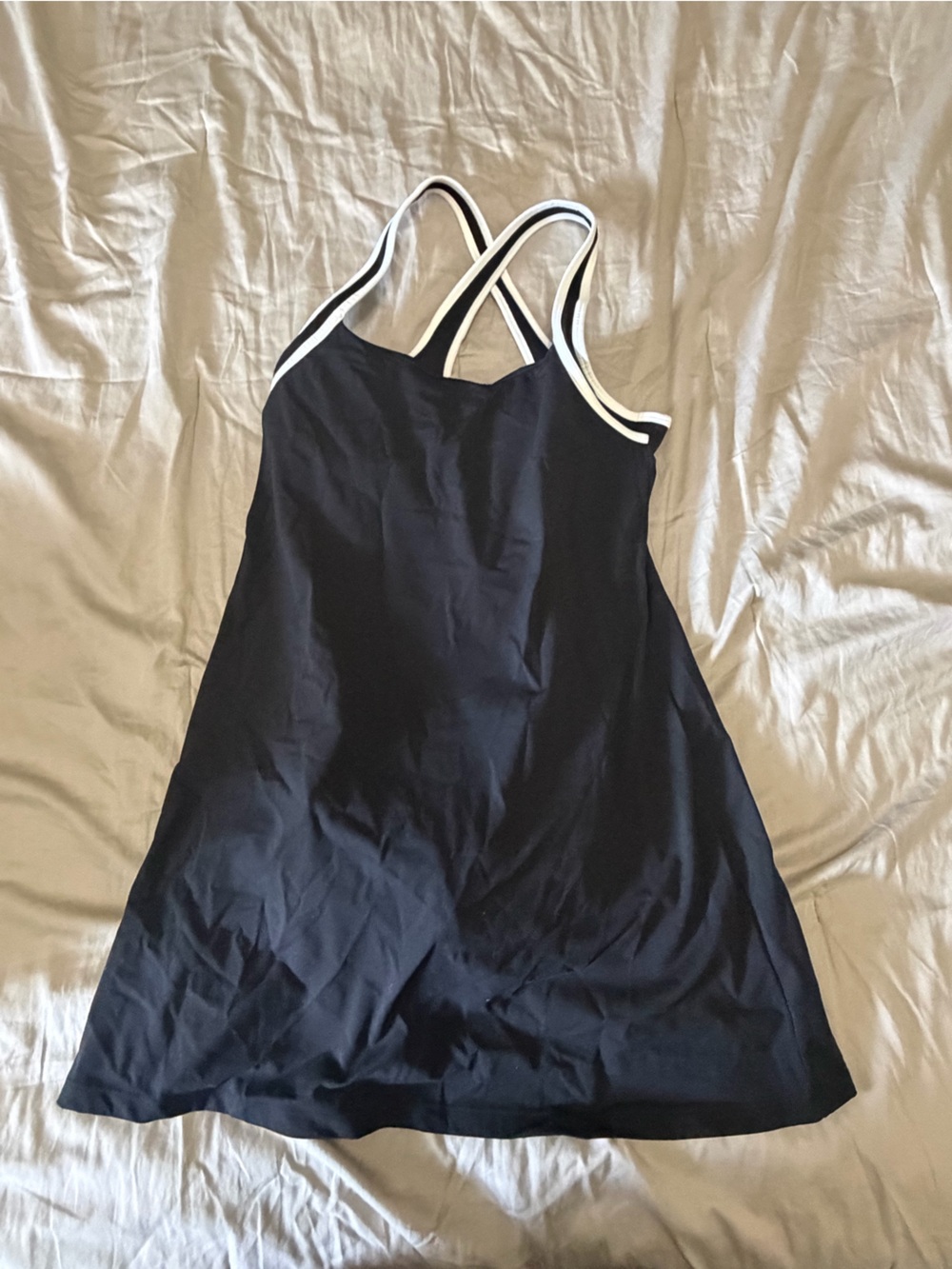 Avia Black Athletic Dress with White Trim